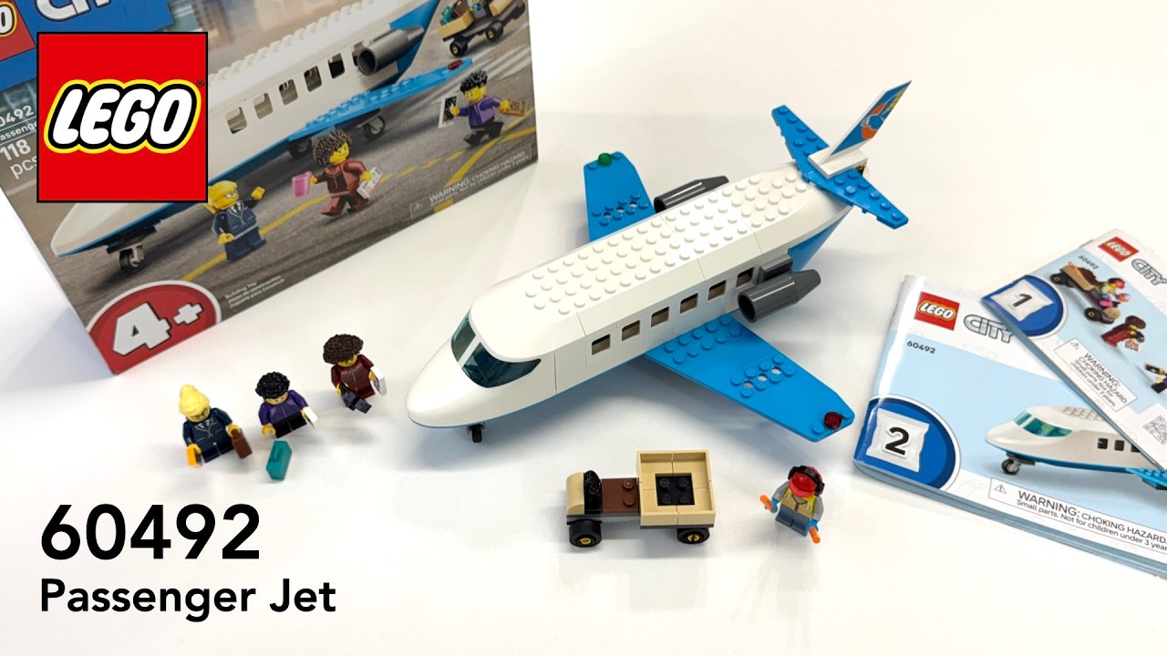 LEGO City 60492 Passenger Jet Airplane Build - 4K HD - YouTube