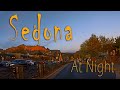 Driving beautiful Uptown Sedona, Arizona at sunset during Christmas in December 2020!