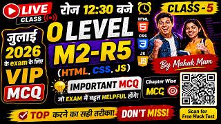 O Level M2-R5 (HTML, CSS, JS) Important MCQ Live Class-5 |Most Expected Questions 2026|#APTINSTITUTE