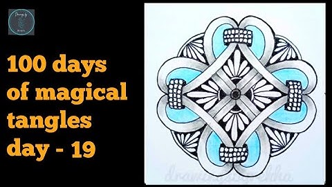Zentangle  || 100 Days of magical tangles - Day 19 || Doodle Patterns || Zendoodle || HEARTS