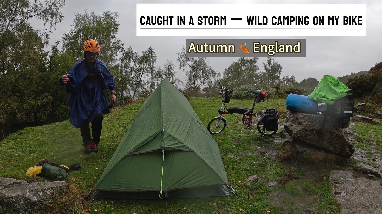 Solo Wild Camping in an English Rainstorm - Autumn 🍂 Bikepacking with a Brompton Bike