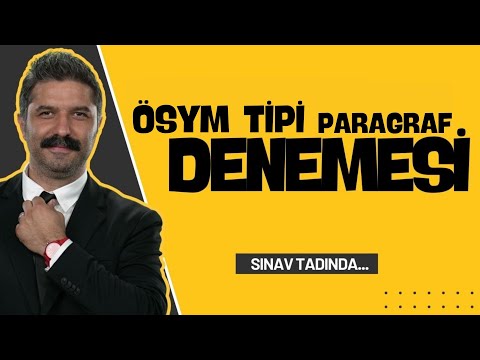 ÖSYM Tipi | Paragraf Denemesi | Rüştü Hoca