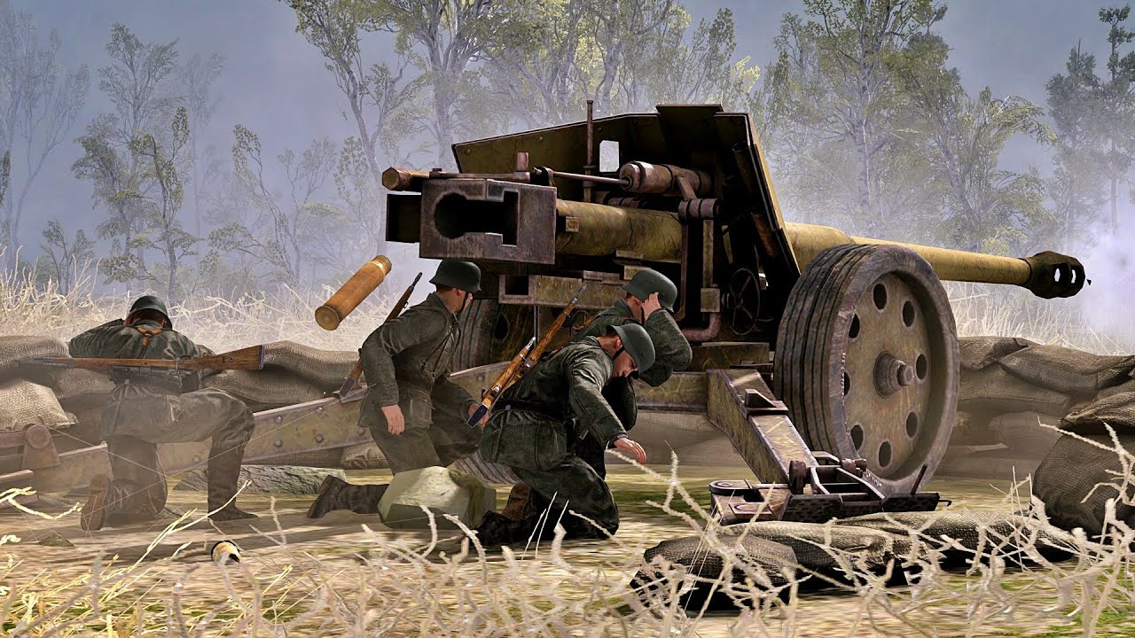 German Pak-43 Line Defense Battle | Gates of Hell