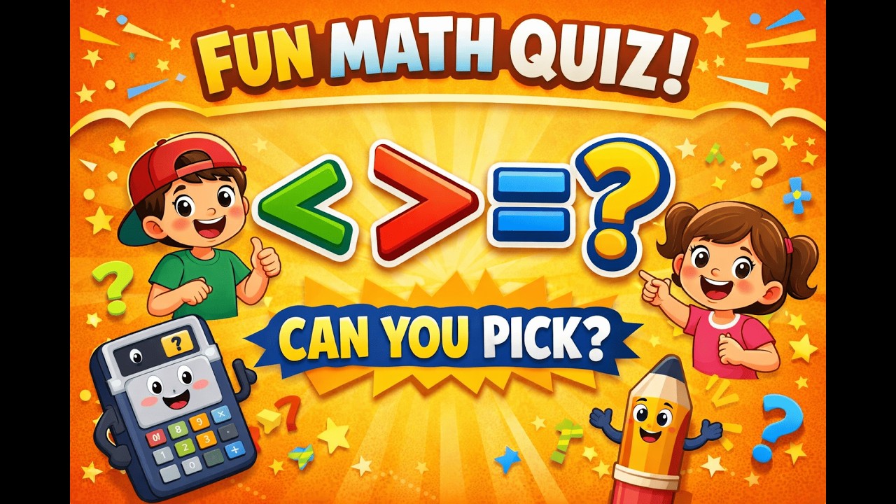 Kids Math Fun Quiz Fun Math Quiz for Kids! đĸ Less Than, Greater Than & Equal Game ...