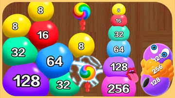 Jelly Merge 3D | Noob vs Pro vs Hacker in jelly merge 2048 ball 3d game | highest speed ball 2048 #1