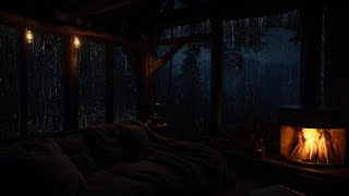 Cozy Cabin With Rain & Fireplace Ambience For Deep Sleep, Stress Relief And Night Relaxation