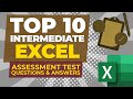 Top 10 Intermediate Excel Assessment Test Questions and Answers