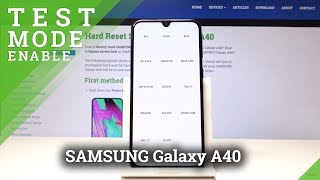 Samsung Galaxy A40 Test Code Hardware Test Menu