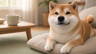 Cute Shiba Inu Yawning Cozy Room Seamless Loop 4K No Copyright