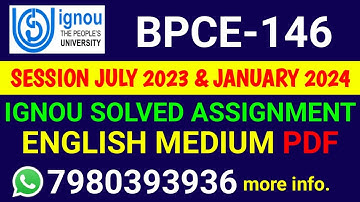 BPCE 146 Solved Assignment 2023-24 English, BPCE 146 Solved Assignment 23-24, BPCE-146 Assignment