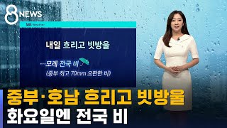 [날씨] 중부·호남 흐리고 빗방울…화요일엔 전국 비 / SBS