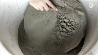 ASMR: super dusty snappy soft huge tub of pure cement crumble dry+shaving+in water& mixing🤤 screenshot 2