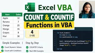 Excel VBA Counting Functions | COUNT & COUNTIF #excelvba  #vba  #excel  #countifs