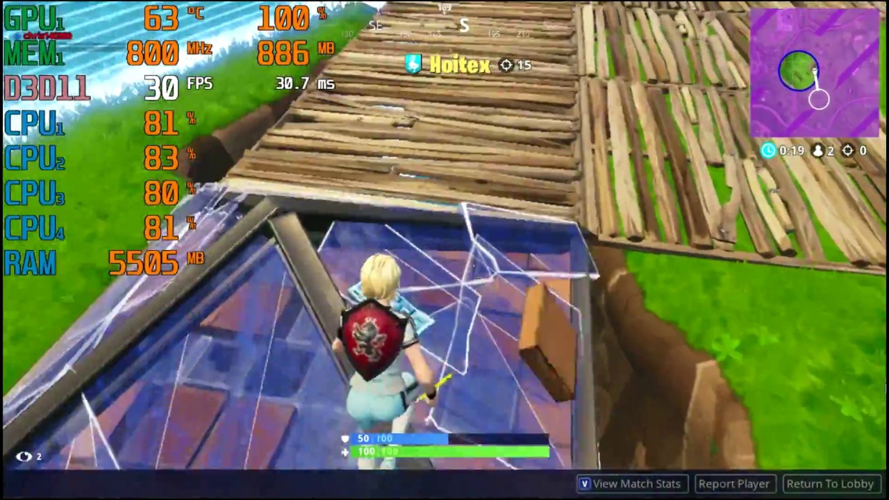 AMD A8-7100 \ Radeon R5 (Kaveri) \  revisiting Fortnite @ 1366x768 low settings 70% resolution scale