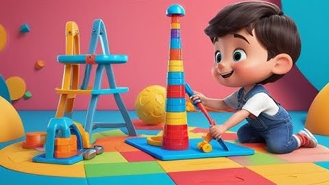 Benny Bear Builds a Tower | Construction Song for Toddlers | Stacking & Learning Rhyme for Preschool