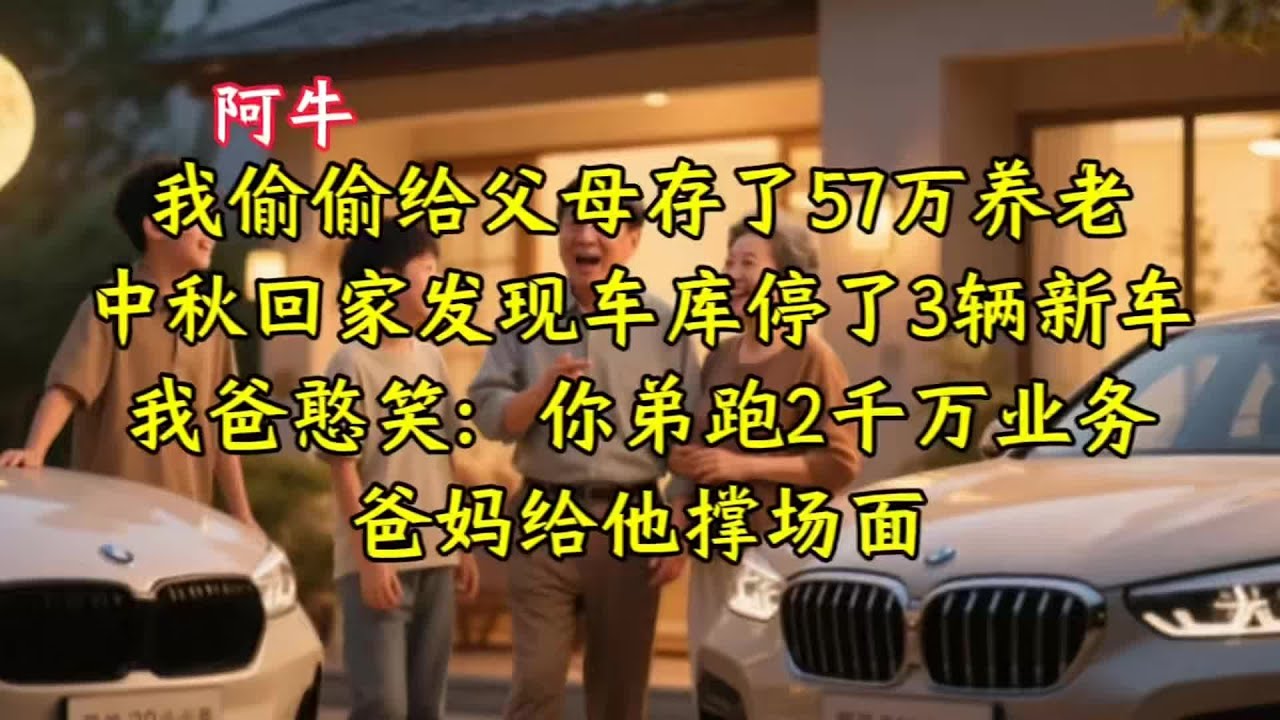 悄悄給父母存57萬養老！中秋回家見3輛新車…兒子2千萬生意？爸：你弟真他媽賺錢 #家庭故事 #情感纠葛 #人生百态 #真实经历 #社会现象