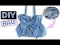 DIY LOVELY JEANS BAG BOW DESIGN // Fast Jeans Recycle Idea into a Trendy Purse