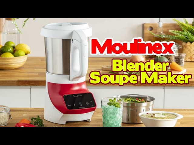 Moulinex Chauffant Soup & Plus Blender Soupe maker, Capacité 2 L Rouge -  LM924500