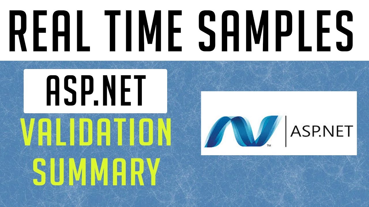#6 ASP .NET Validation Summary || Real Time Samples - YouTube