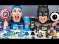 Blue Food vs Black Food Challenge 블루 블랙 푸드 챌린지 Batman vs Captain America Mukbang by HUBALAND