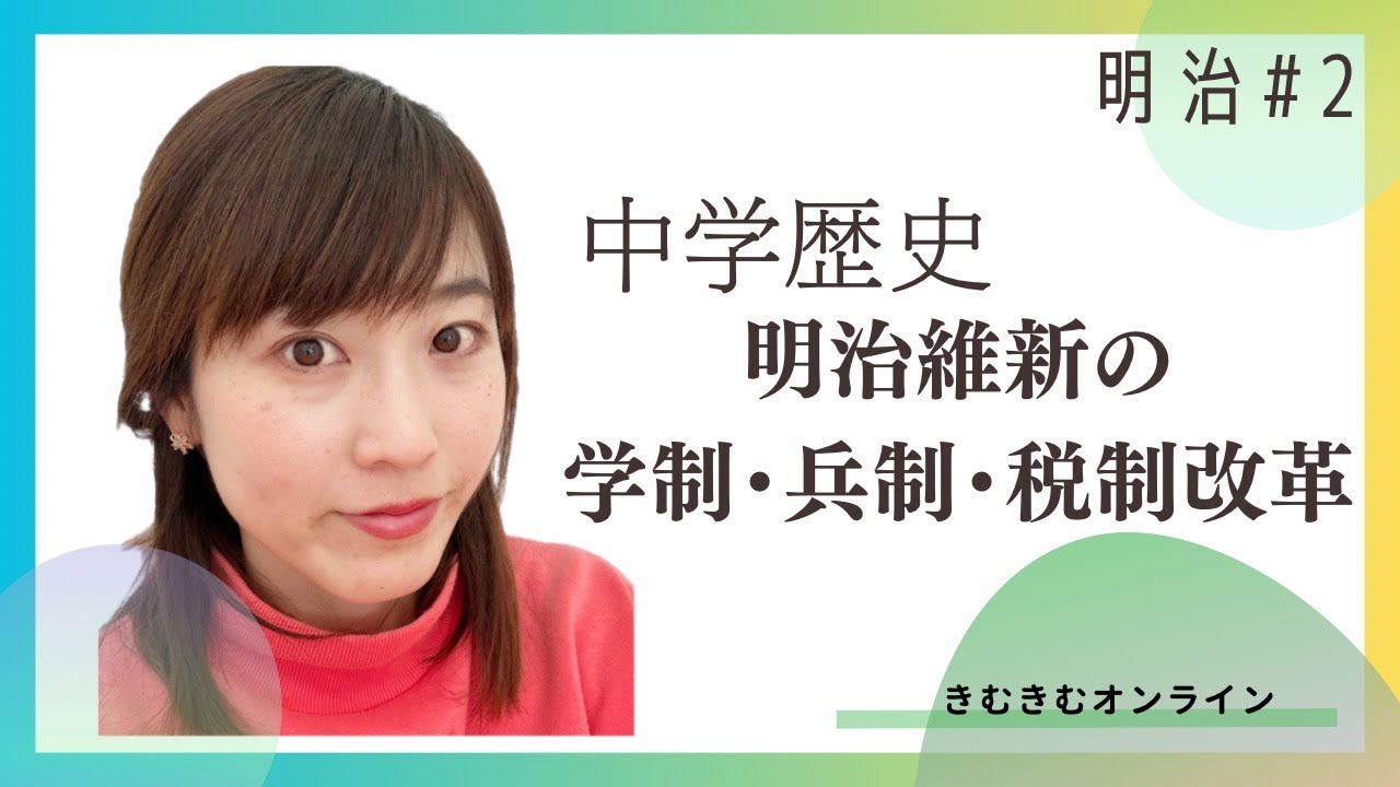 中学歴史　明治維新の学制・兵制・税制改革