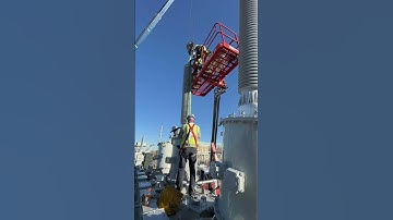 (Timelapse) Installing h2 bushing on 230kv bank.