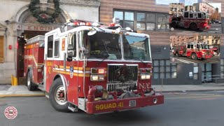 FDNY Squad 41, Engine 37 & Ladder 40 with ￼ Mount Sinai & FDNY EMS ￼responding to separate calls!