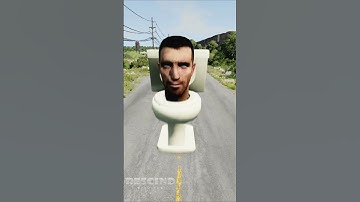 Skibidi Toilet vs 3 Bollards  — BeamNG.Drive
