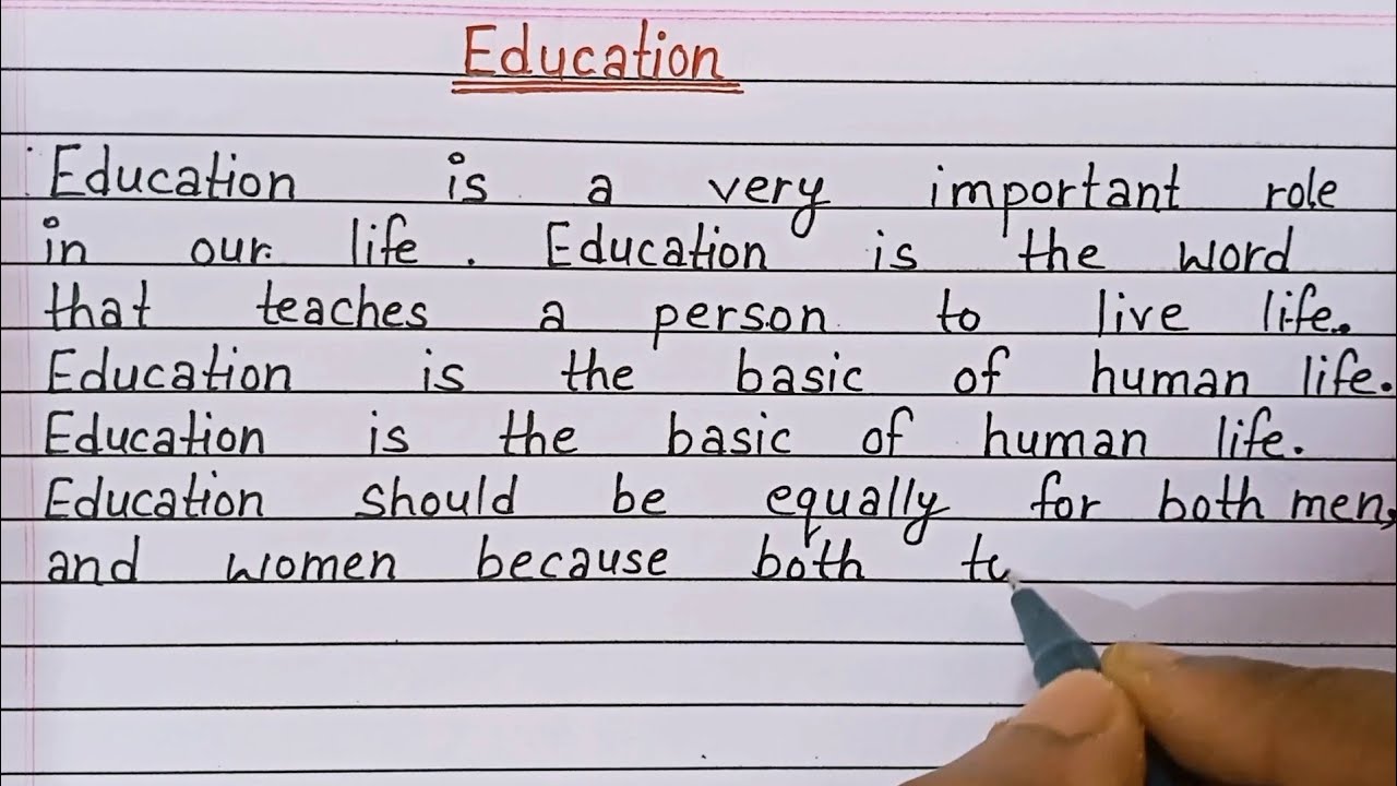 simple essay on education for class 12