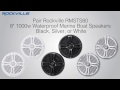Rockville RMSTS80 8" 1000w Waterproof Marine Boat 2-Way Speakers in Black, White, and Silver