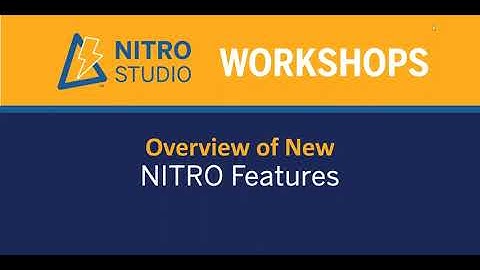 NITRO Studio Workshop: Overview of New NITRO Features