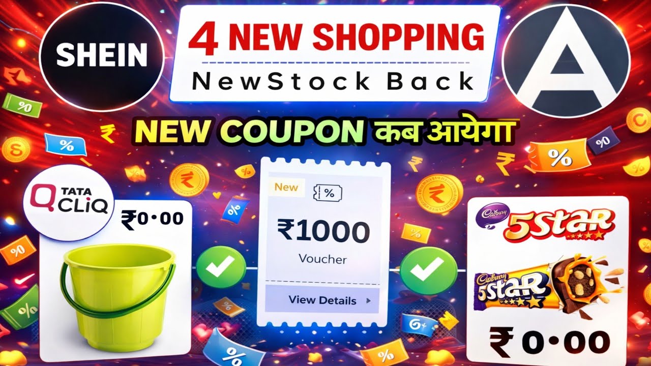 SHEIN free shopping back today | tata cliq free shipping trick | free 5StartCadbury | AJIO offer 