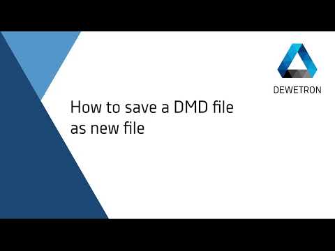 How to save a DMD file as a new file