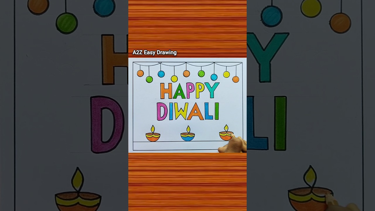 Diwali Drawing Easy / Happy Diwali Poster Drawing / Drawing Diwali 
