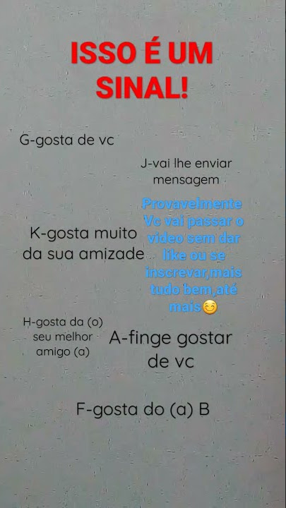 ISSO É UM SINAL ❗❗