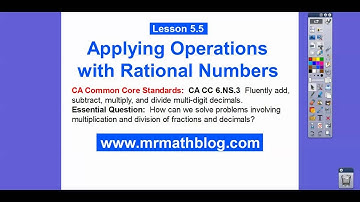 Applying Operations with Rational Numbers - Lesson 5.5