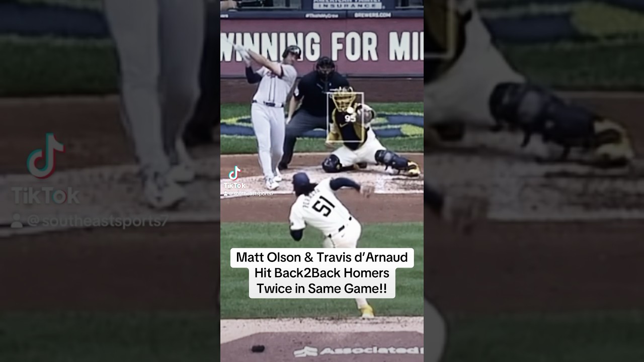 Matt Olson & Travis d’Arnaud Hit Back2Back Homers Twice in Same Game. Braves Beat Brewers 6-2!