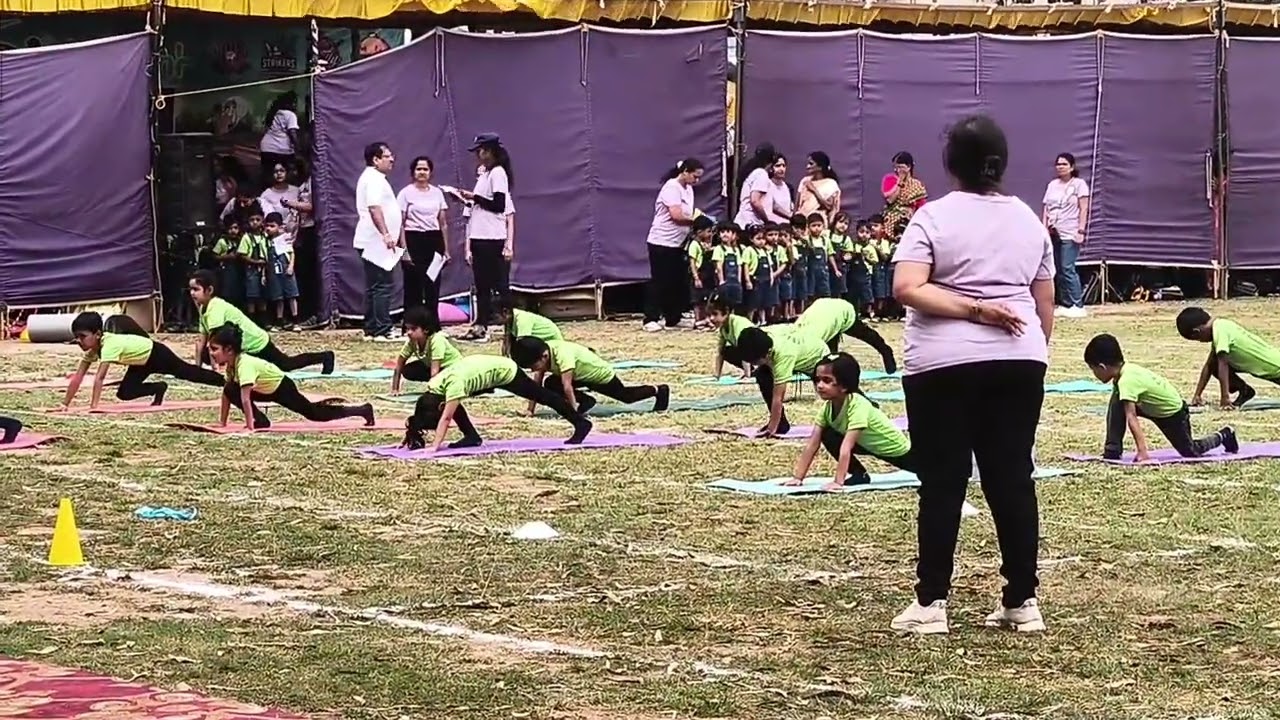 Maanvi participating in sports day 