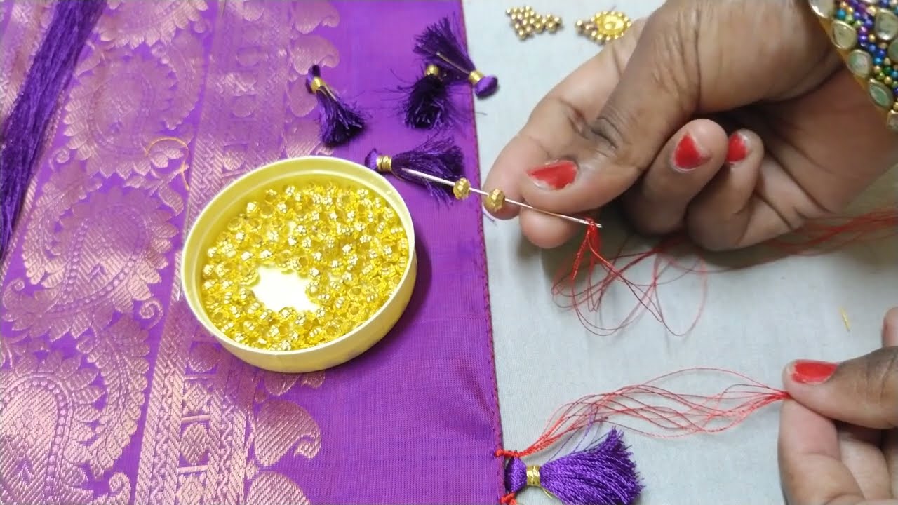 Saree Kuchu Normal Needle Grand Design !! Making Tutorial for Beginners !! Easy & Simple Design Idea