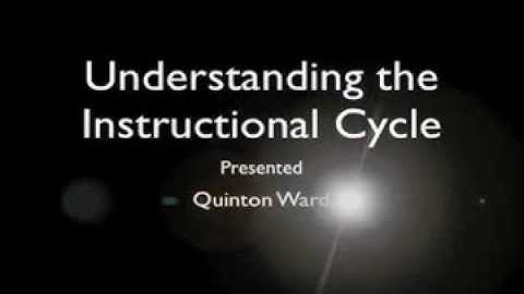 Instructional Cycle -An Instructional Reminder