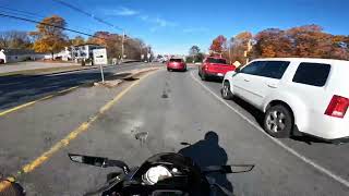 Riding my BMW S1000rr to the gym, lady coming out of the cemetery nearly killed me.