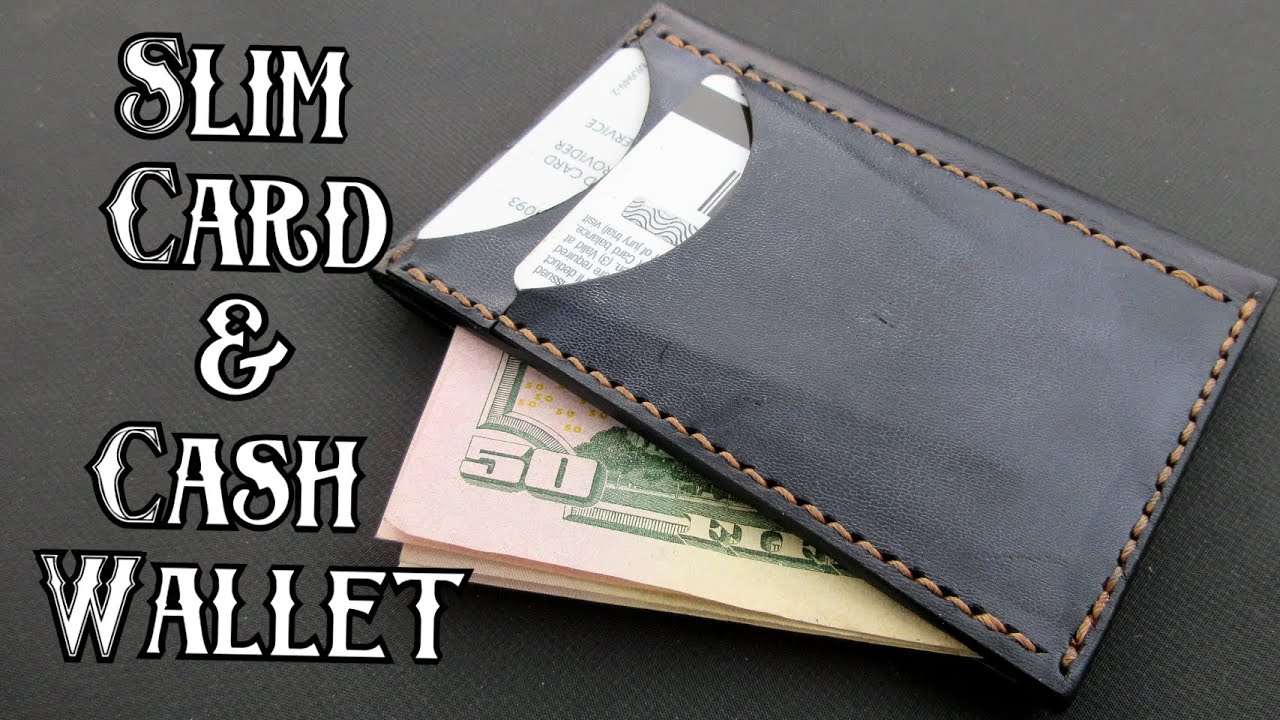Minimalistic slim card 3 pocket leather horizontal wallet digital 03 PDF template- No