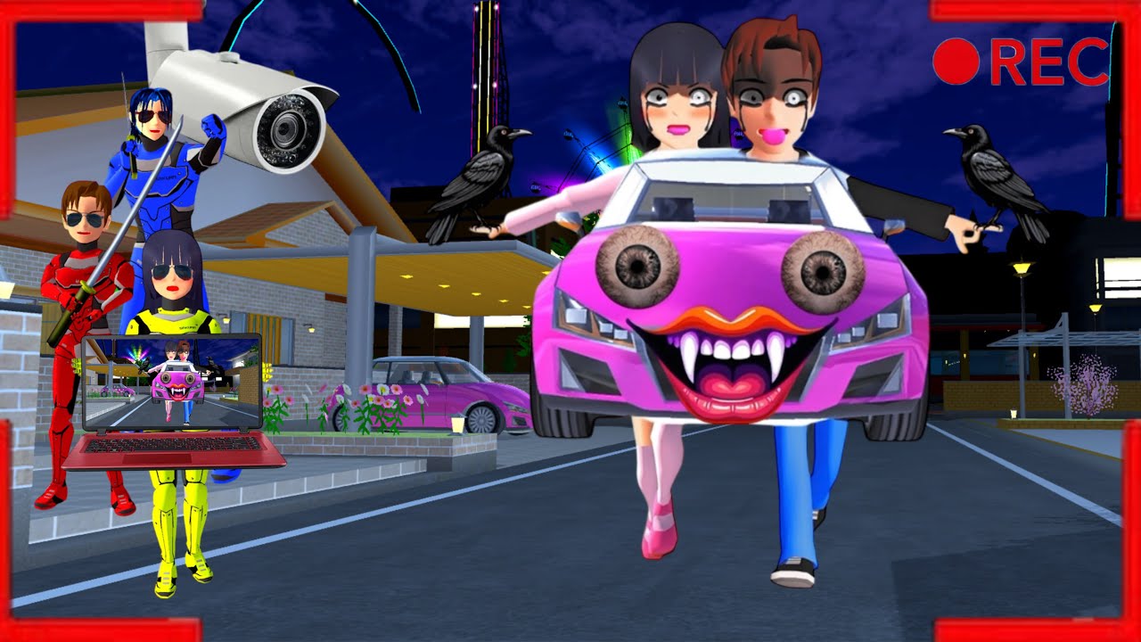 Yuta Mio Panik CCTV Merekam ANOMALI MOBIL PING BERKEPALA 2 Di Kota sakura😱Sakura School Simulator 