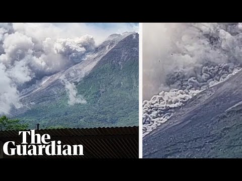 Hot clouds spew into sky as volcano erupts in Indonesia