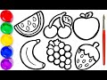 [collection] How to draw Berries and fruits| Very Easy Step by Step|Сурет салу Жидектер мен жемістер