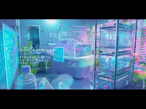 背景メイキング Ideal Bathroom 室内を描く Clipstudio Youtube