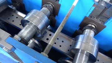 C type roll forming machine with punching round hole