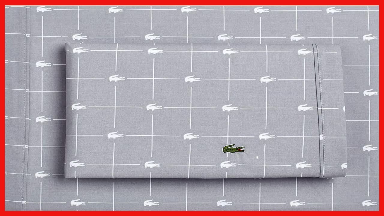 Lacoste Slice Sheet Set, Standard Pillowcase Pair, Sleet