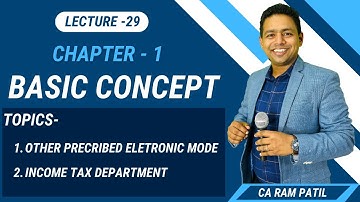 Lecture: 29 Basic Concept | 1.Other precribed eletronic mode 2.income tax department | AY 25 - 26 |