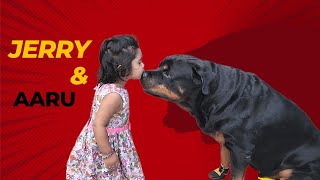 my dog love little girl | Rottweiler | try not to laugh |